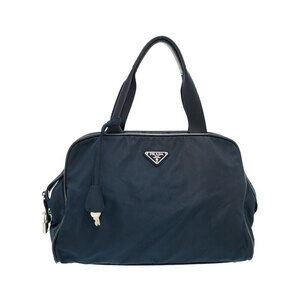 Prada Tessuto nylon handbag top zip closure Blue